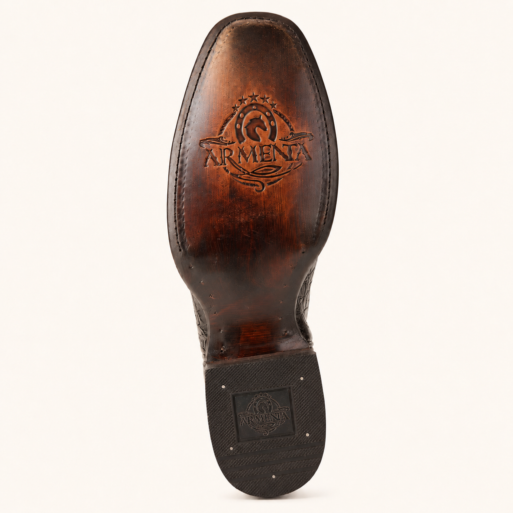 Bota Cocodrilo Grabado Negra Río Bravo — Armenta
