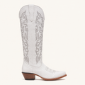 Bota Alta Blanca Bordado Gris Perla — Valentina