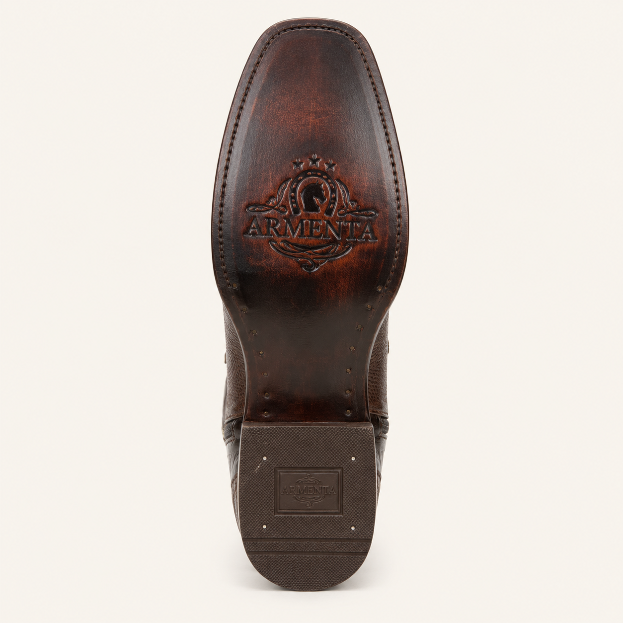 Cognac Lizard-Embossed Boot — Armenta