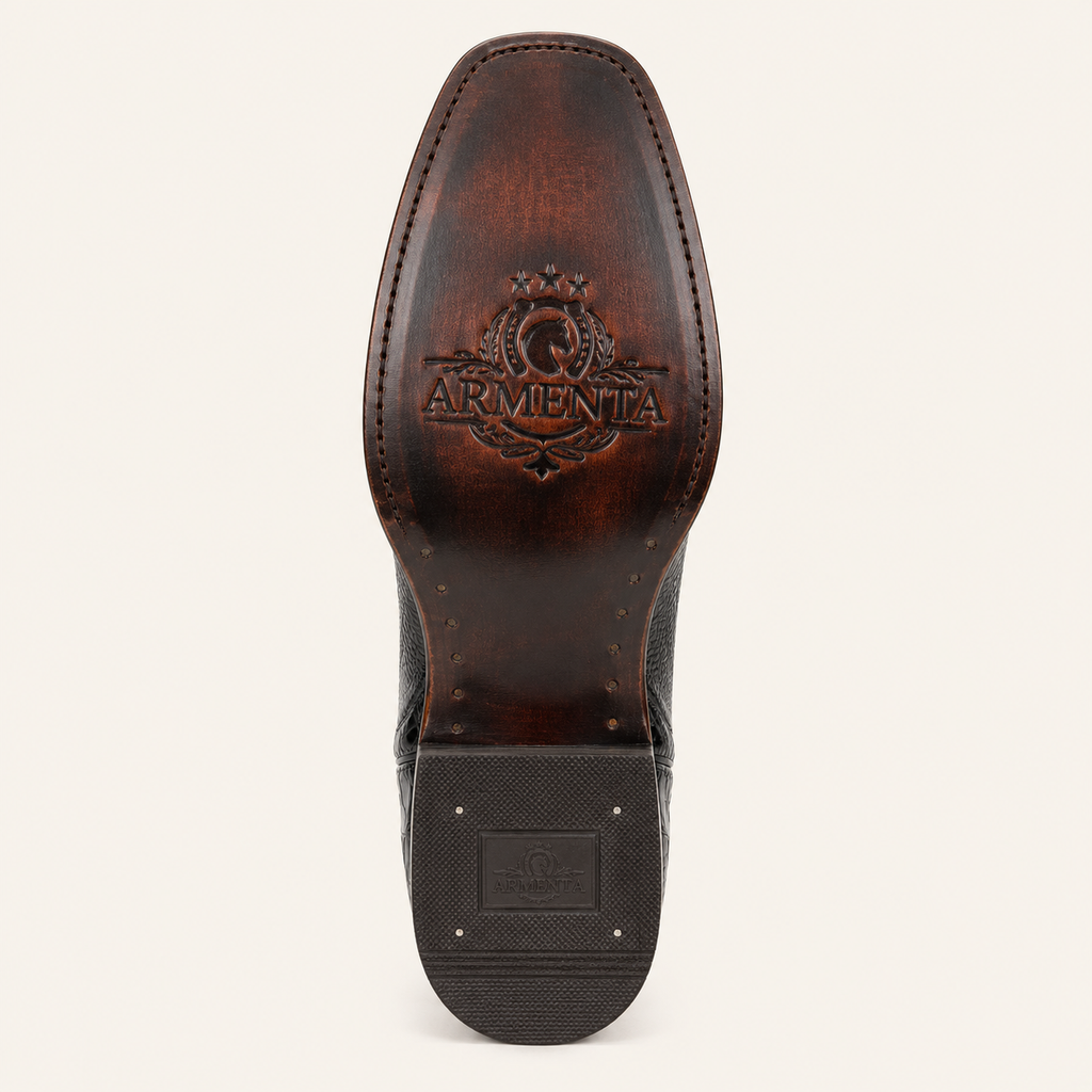 Bota Cocodrilo Grabado Negra Obsidiana — Armenta