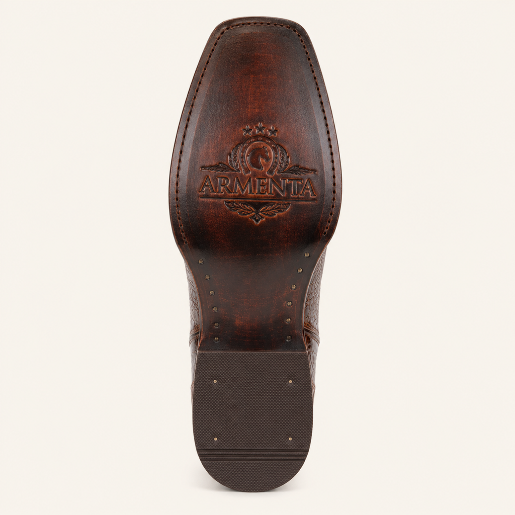 Bota Cocodrilo Grabado Coñac Canela — Armenta