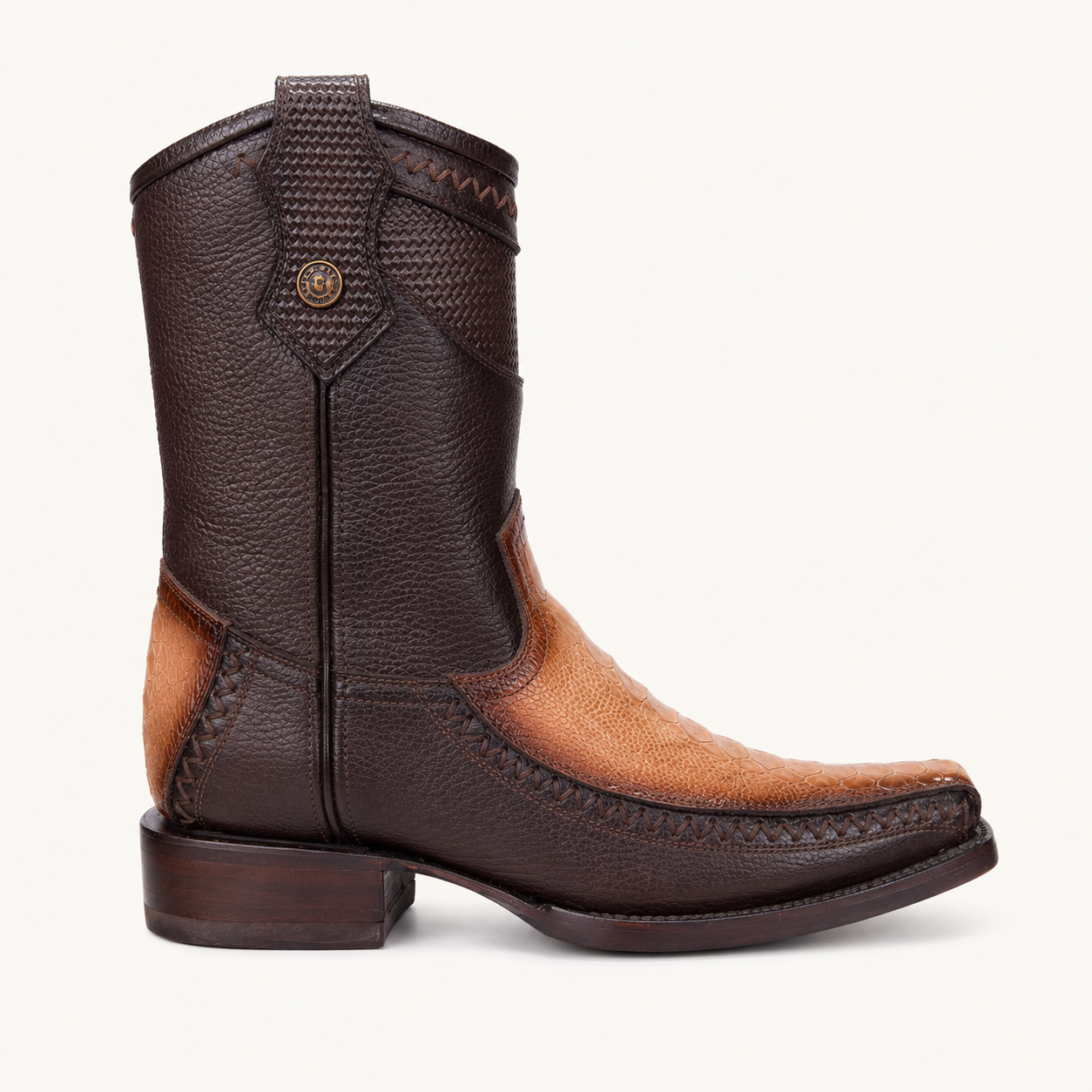Cognac Ostrich Foot Savannah Boot — Cabrera
