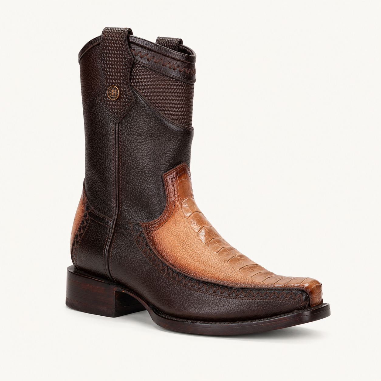 Cognac Ostrich Foot Savannah Boot — Cabrera