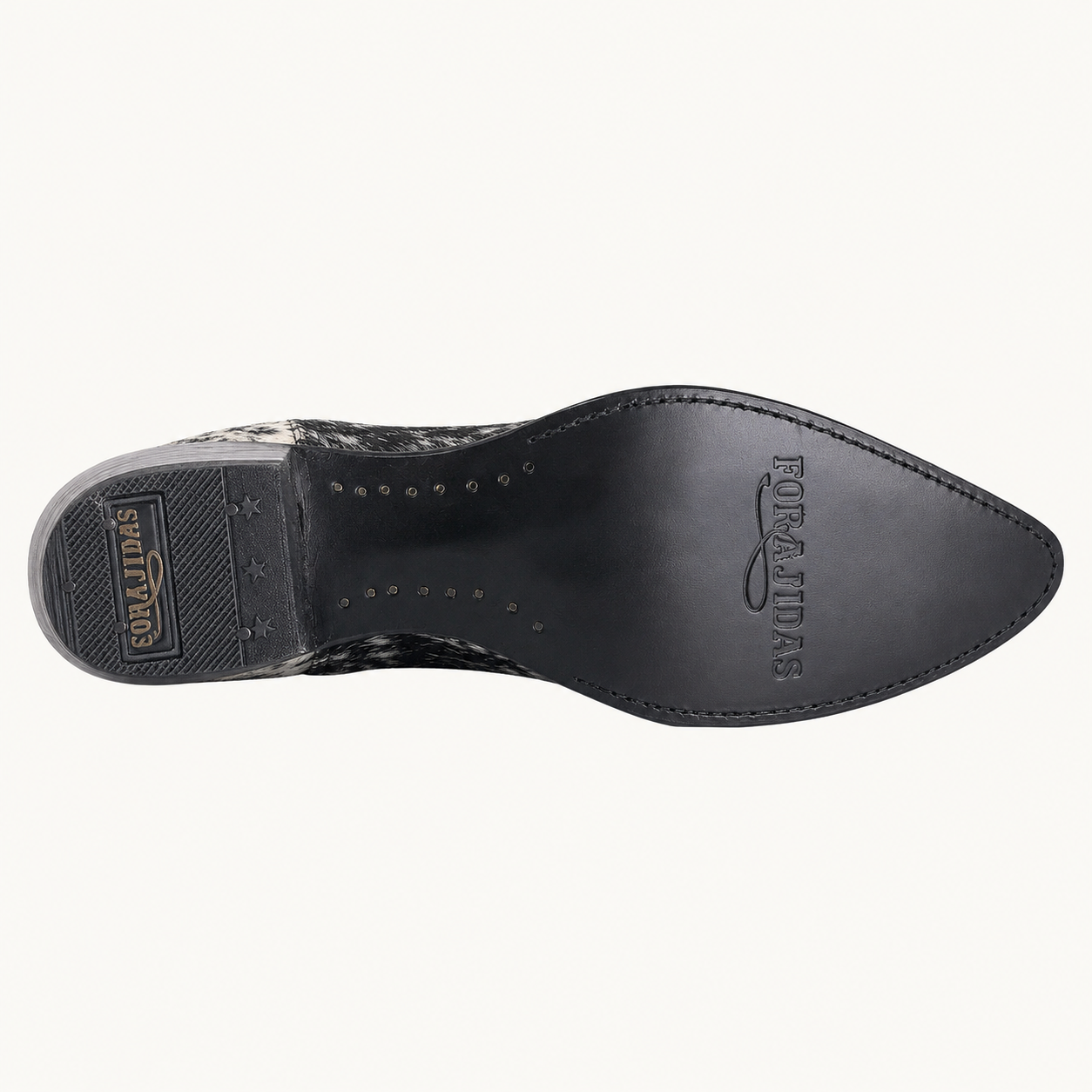 Bota Pelo de Vaca Overlay Blanco Pinta — Forajidas