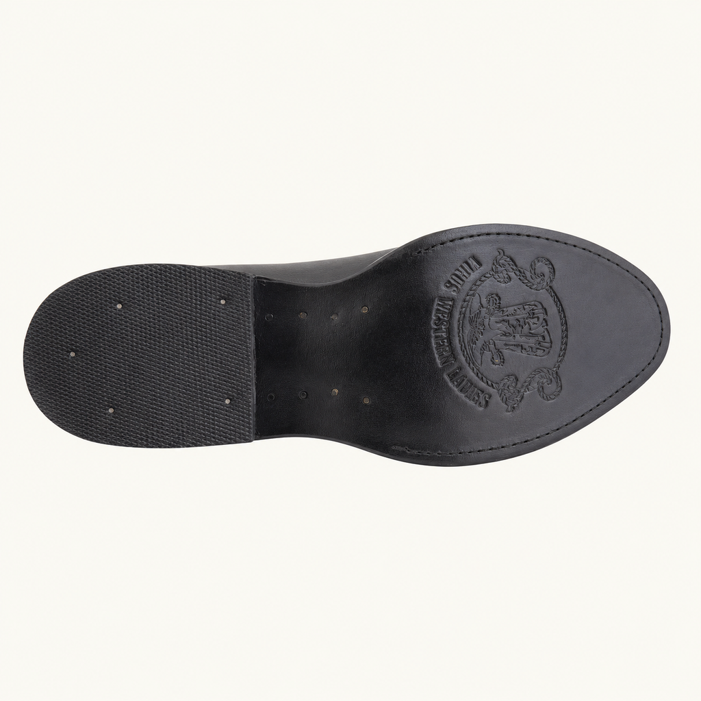 Bota Vaquera Alta Negra Medianoche — Virus Western Ladies