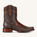 Bota Piel de Caimán Tejida Coñac Trenzado — Cabrera