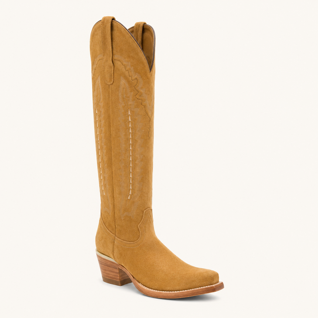 Camel Honey Suede High Boot — Esja Boots