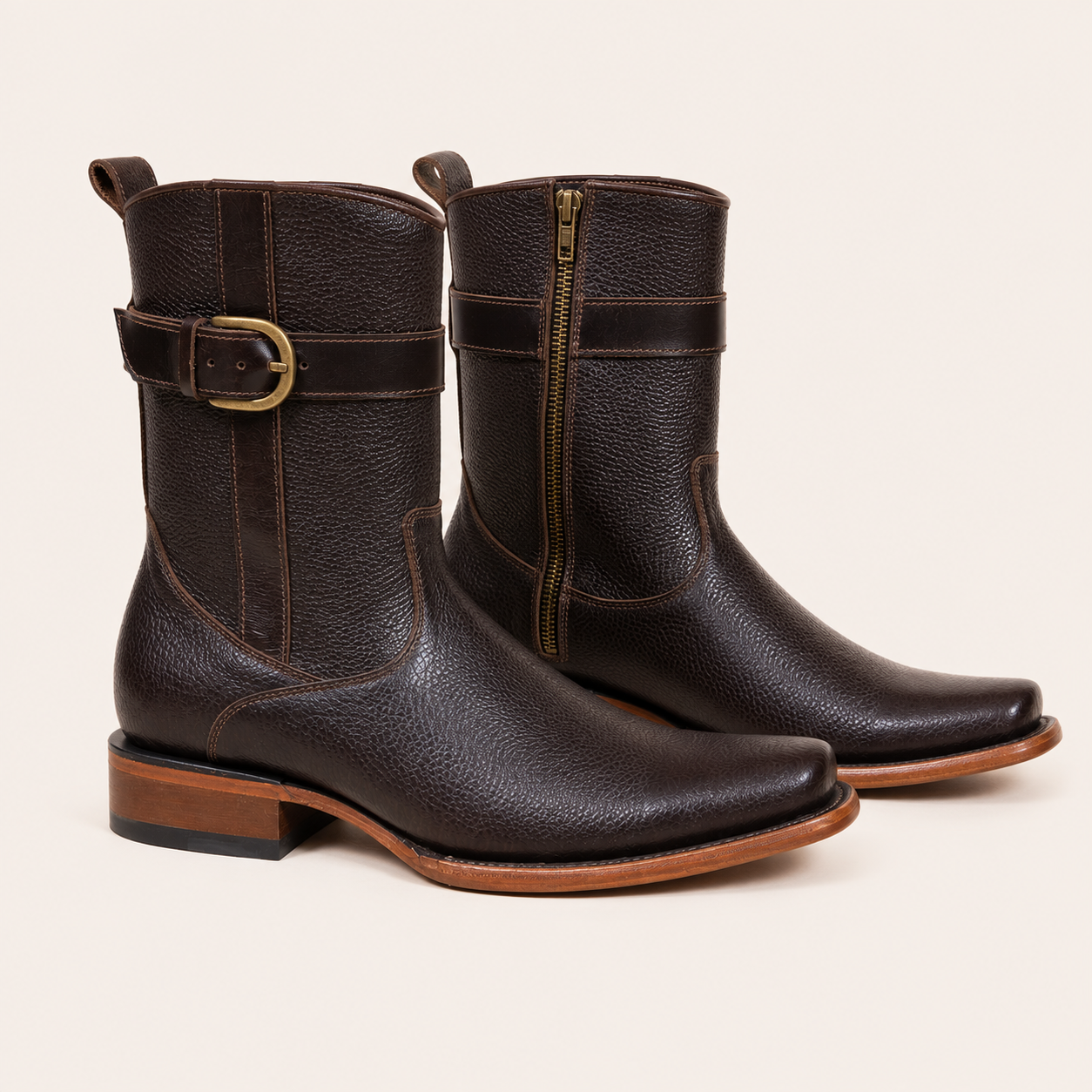 Dubai Chocolate Buckle Boot — Cruzalta