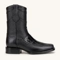 Bota Piel de Caimán Tejida Negra Carbón — Cabrera
