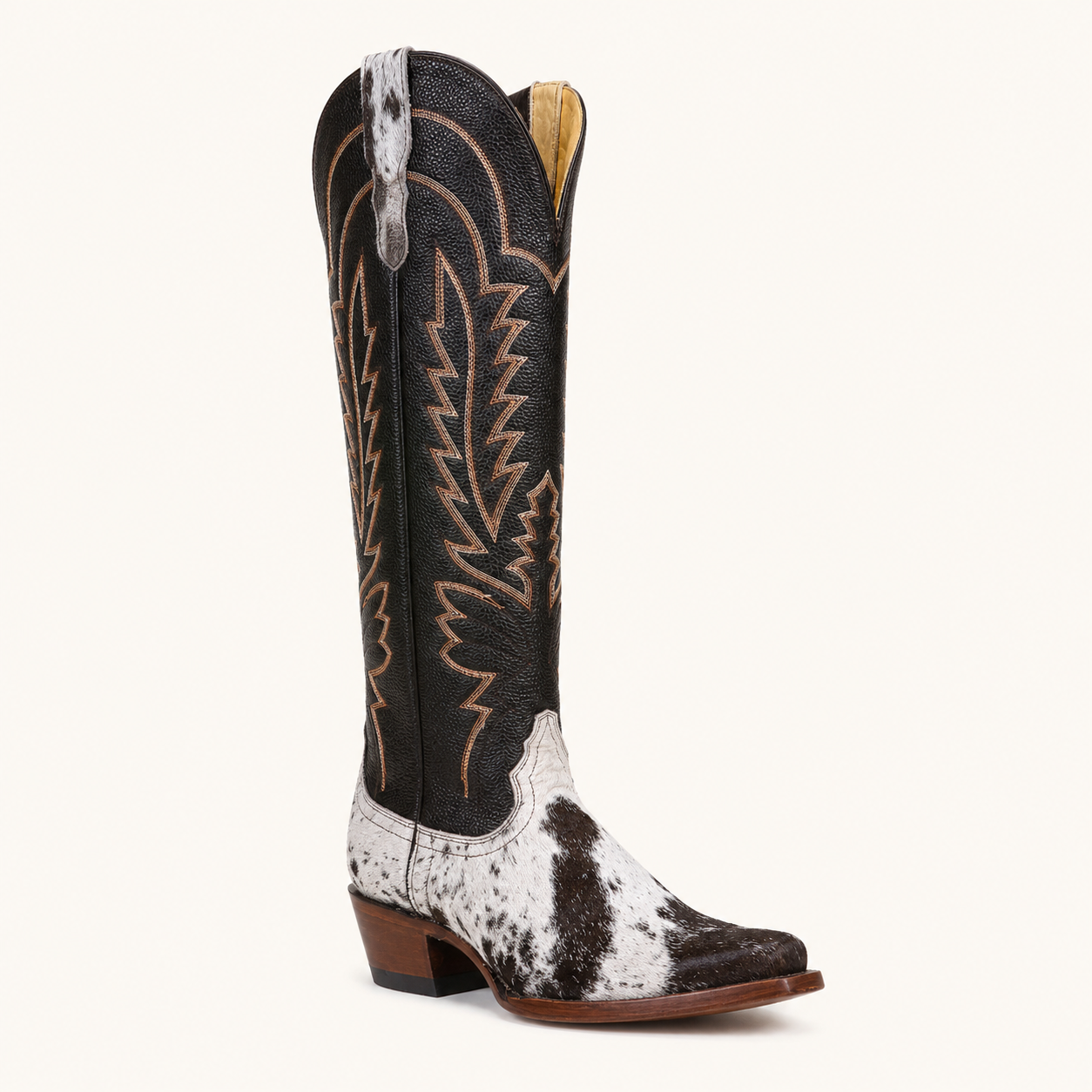 Bota Pelo de Vaca Bordado Espigas — Cruzalta