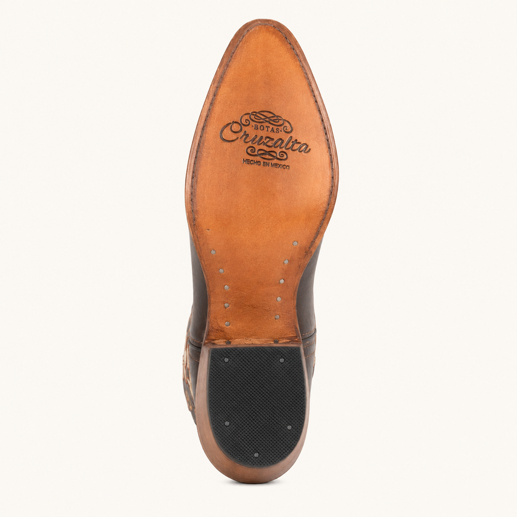 Bota Café Bordado Floral Magnolia — Cruzalta