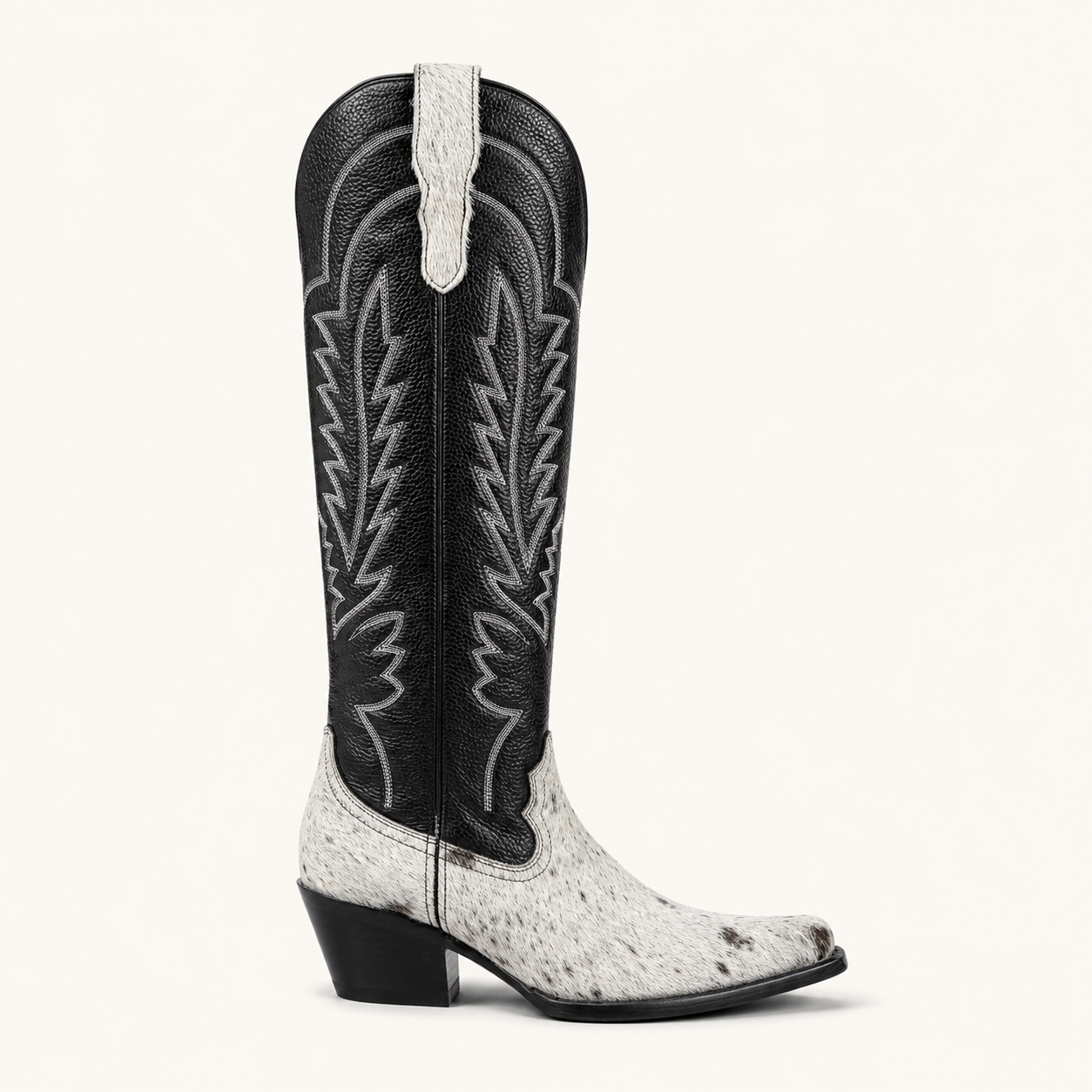 White Cowhide Boot Luna — Cruzalta