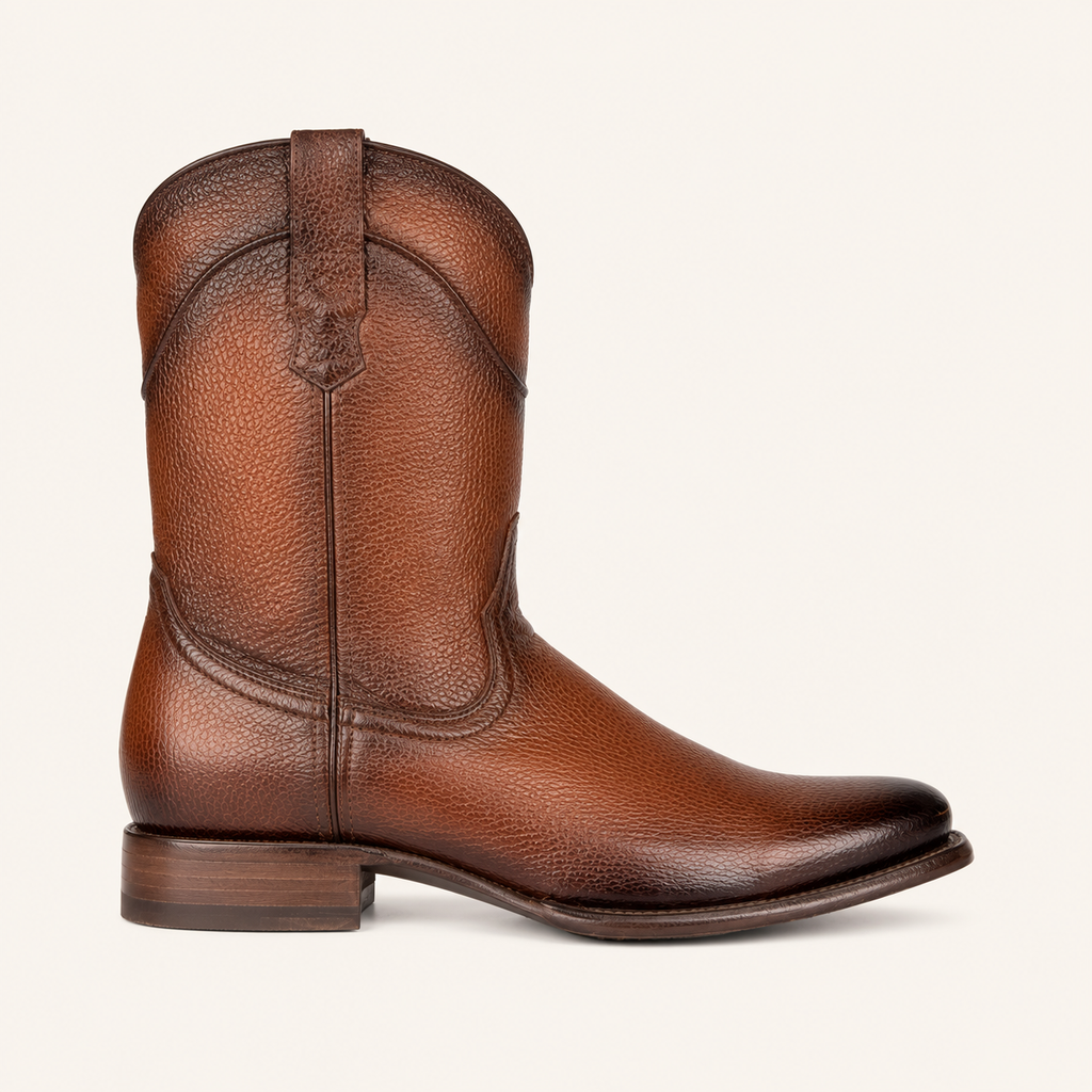 Bota Venado Grabado Café Coñac Sendero — Armenta