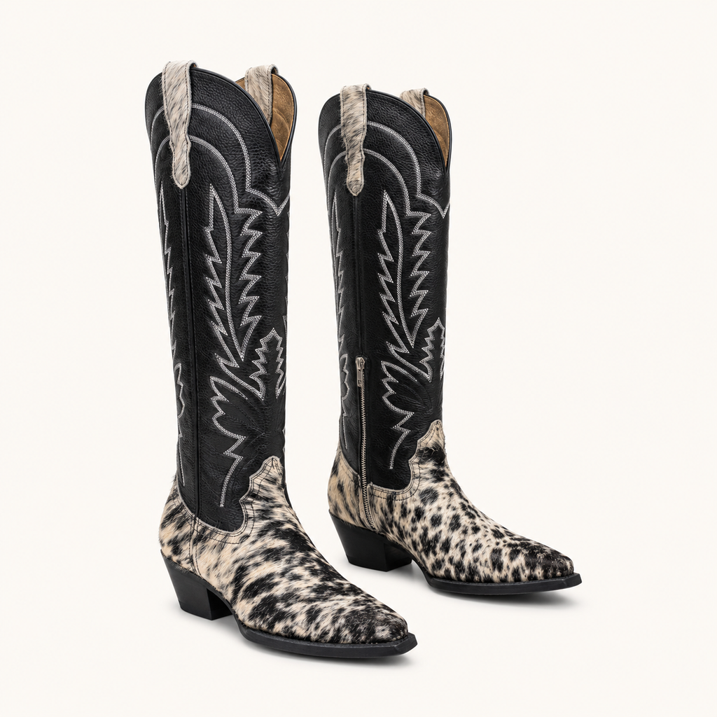 Bota Pelo de Vaca Jaspeado Jaspe — Cruzalta
