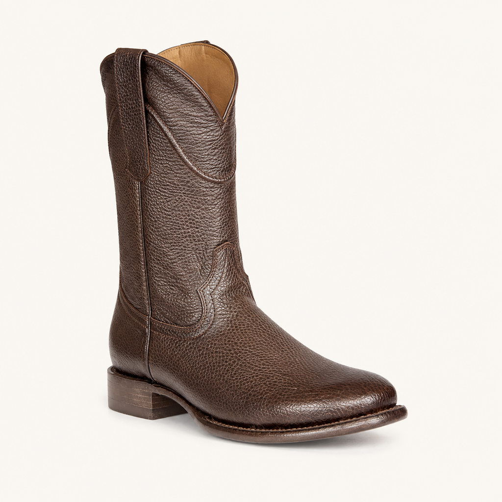 Bota Venado Grabado Café Chocolate Nogal — Armenta