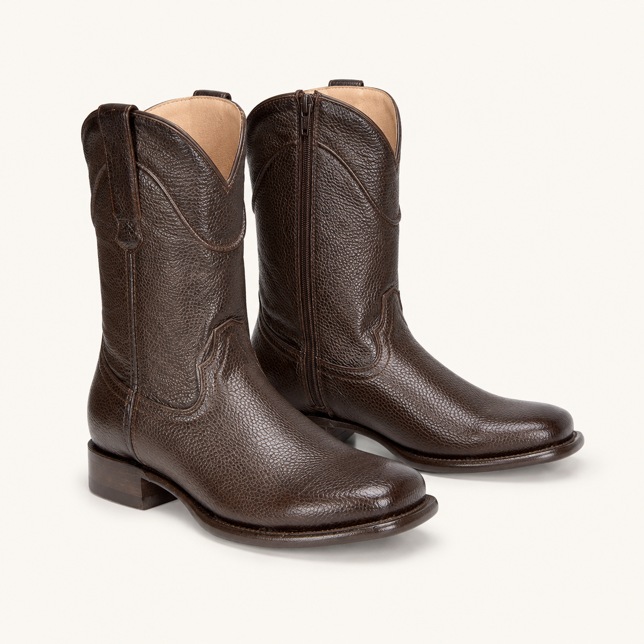 Bota Venado Grabado Café Chocolate Nogal — Armenta