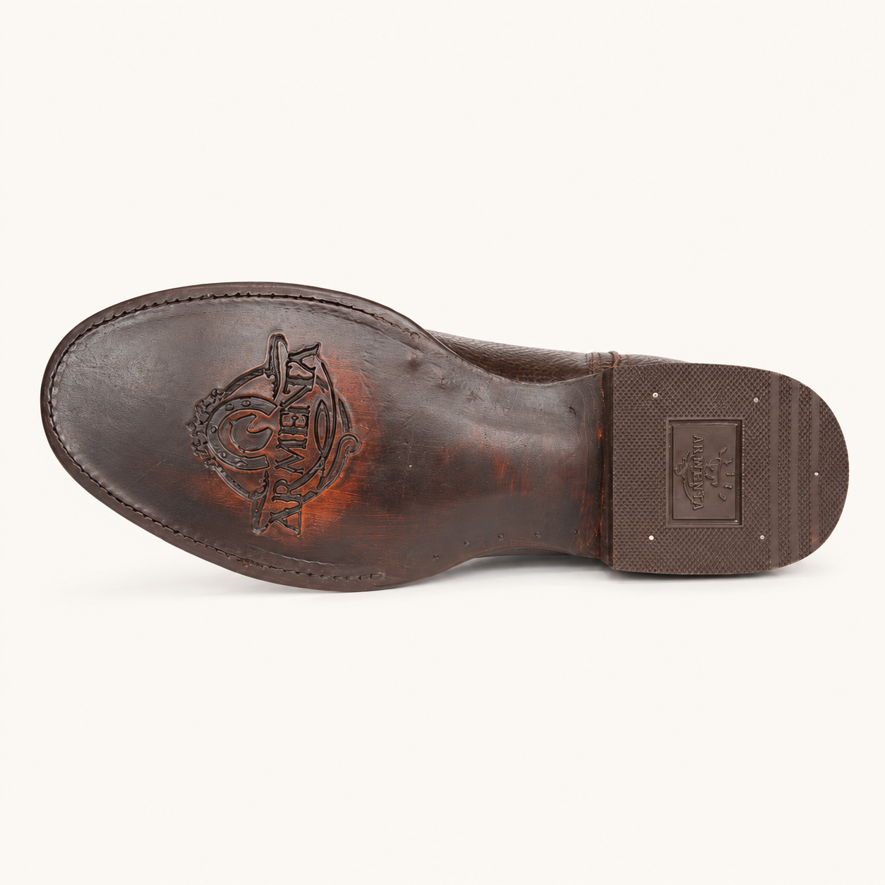 Bota Venado Grabado Café Chocolate Nogal — Armenta