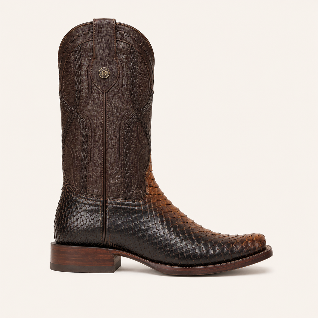 Python Shaded Dark Brown Boot — Cabrera