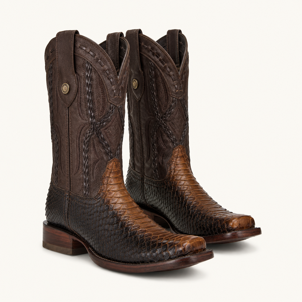 Python Shaded Dark Brown Boot — Cabrera