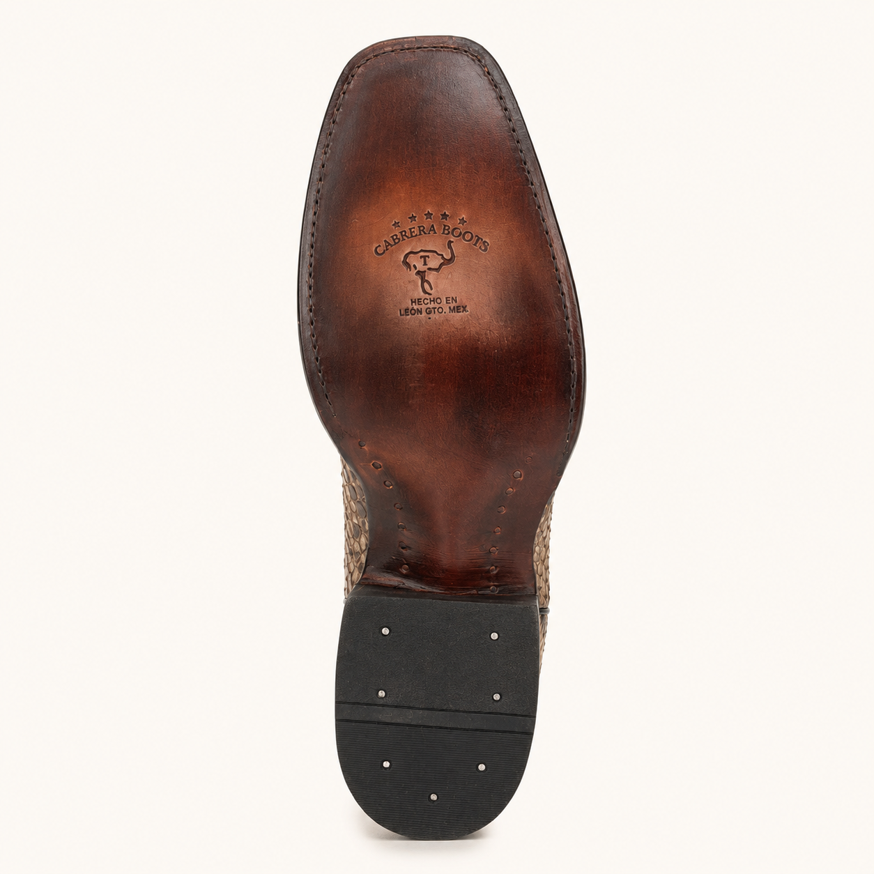 Bota Pitón Natural Hueso Coralillo — Cabrera