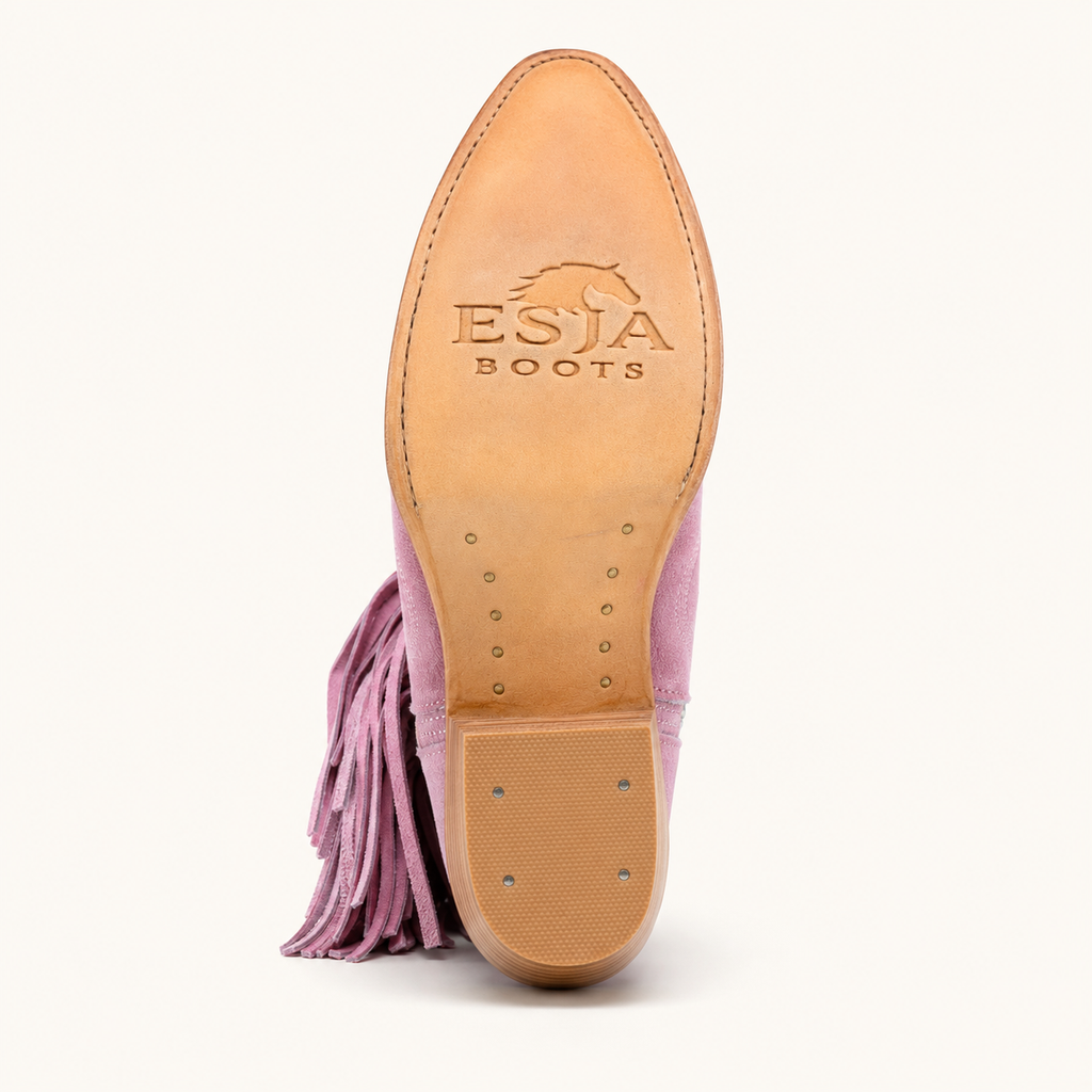 Bota Rosa Pastel con Flecos Algodón — Esja Boots
