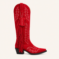 Red Suede Fringe Boot Fire — Forajidas