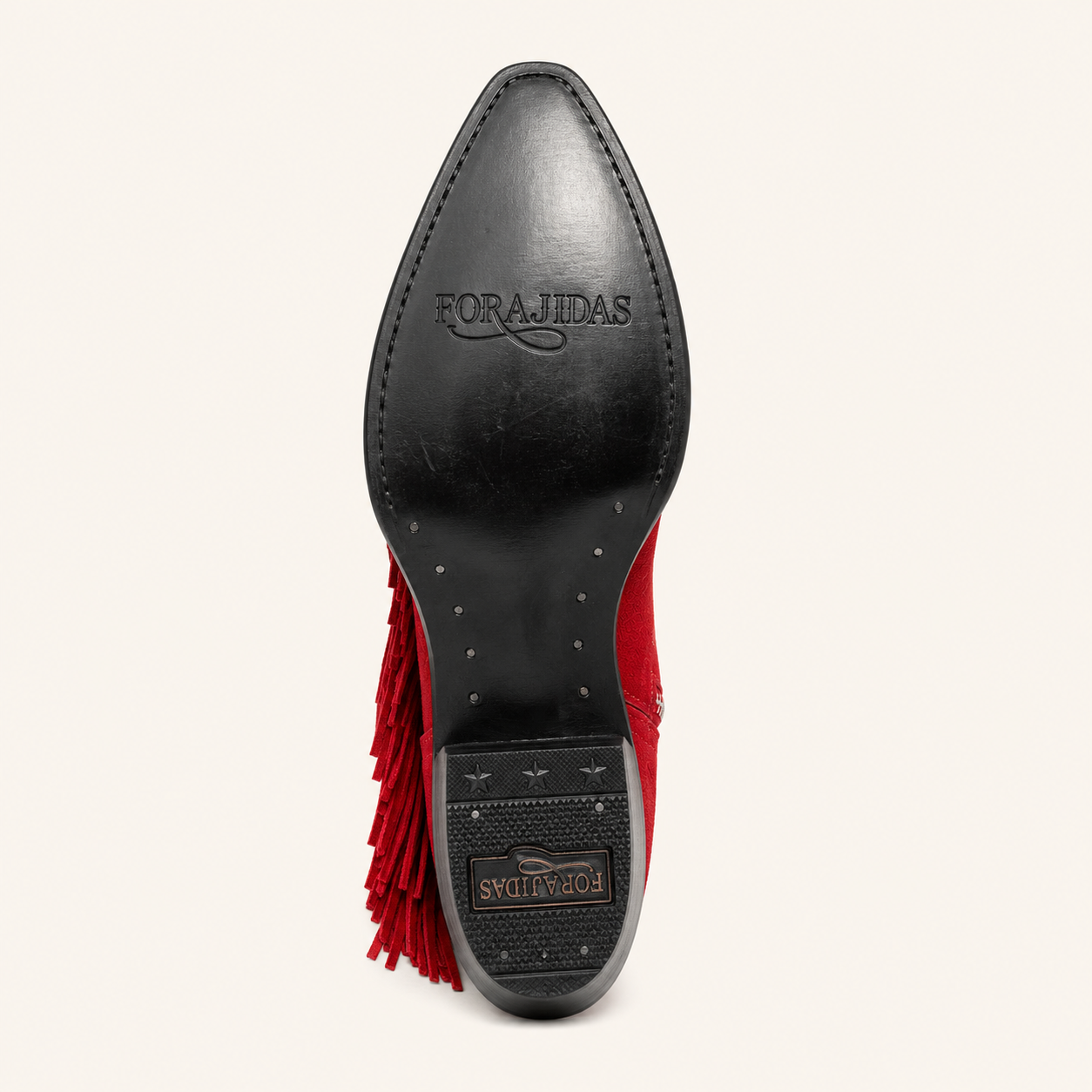 Red Suede Fringe Boot Fire — Forajidas