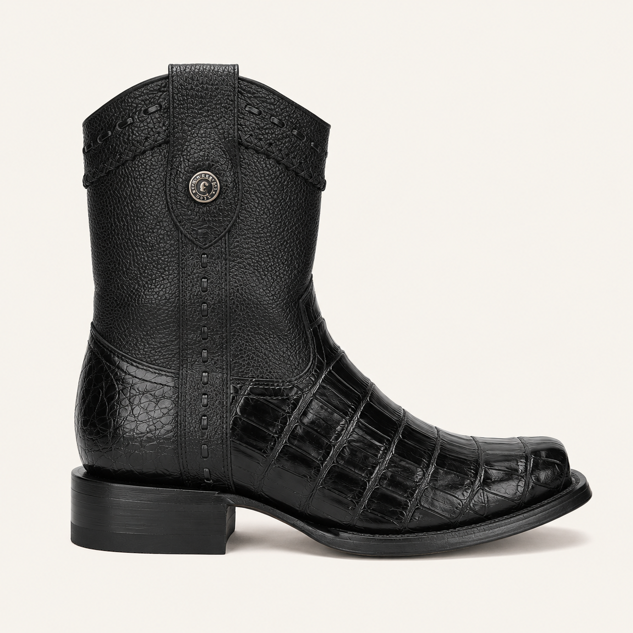 Bota Piel de Caimán Negra Imperial — Cabrera