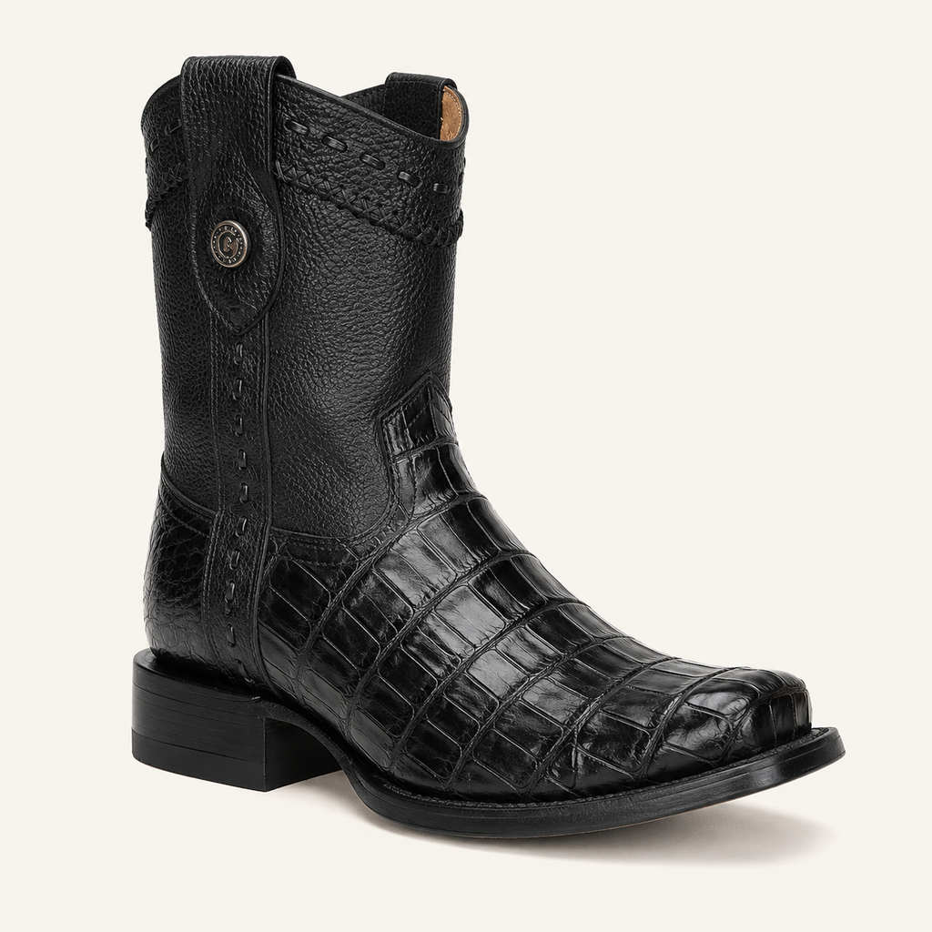 Bota Piel de Caimán Negra Imperial — Cabrera