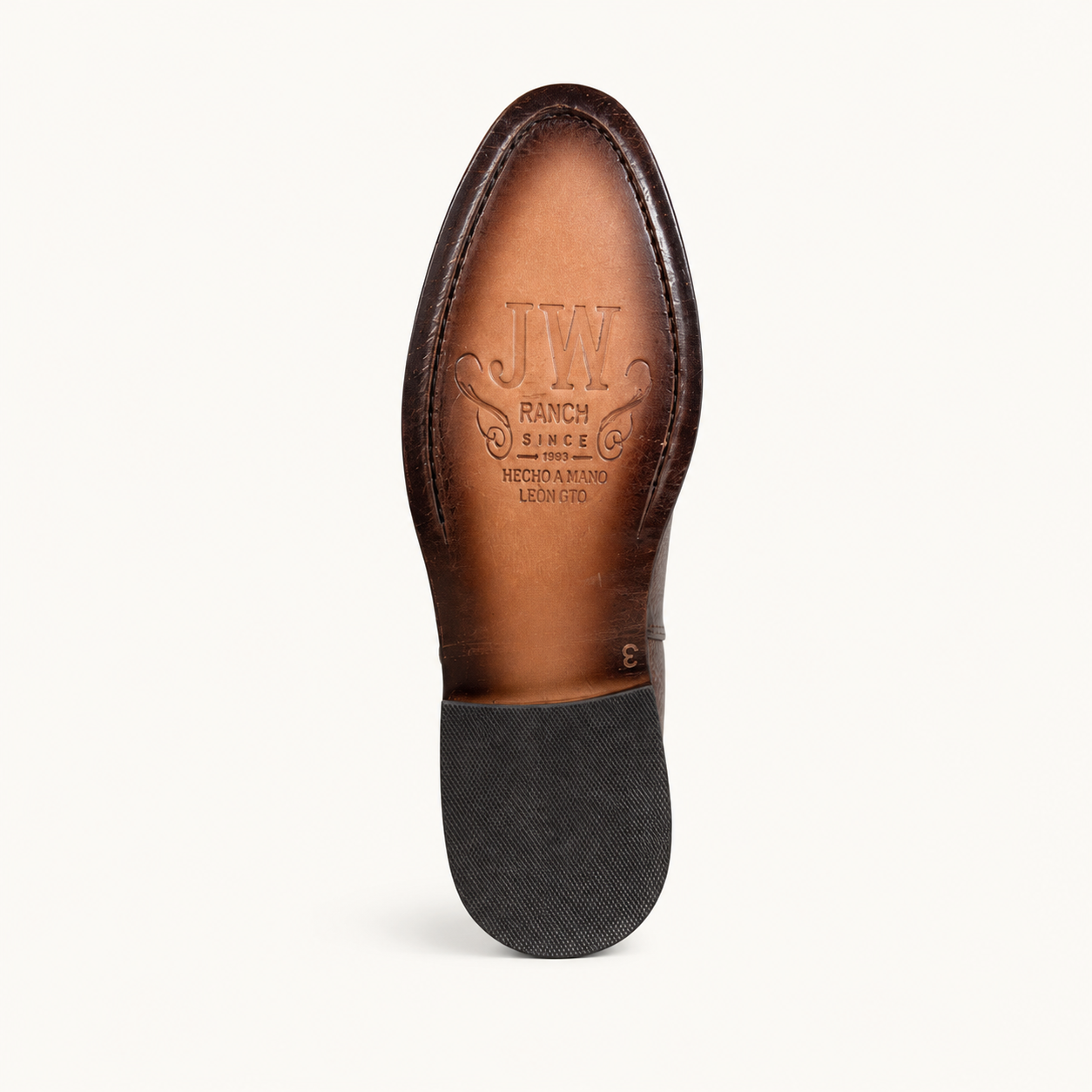 Botín Piel de Venado Chocolate Montura — JW Ranch