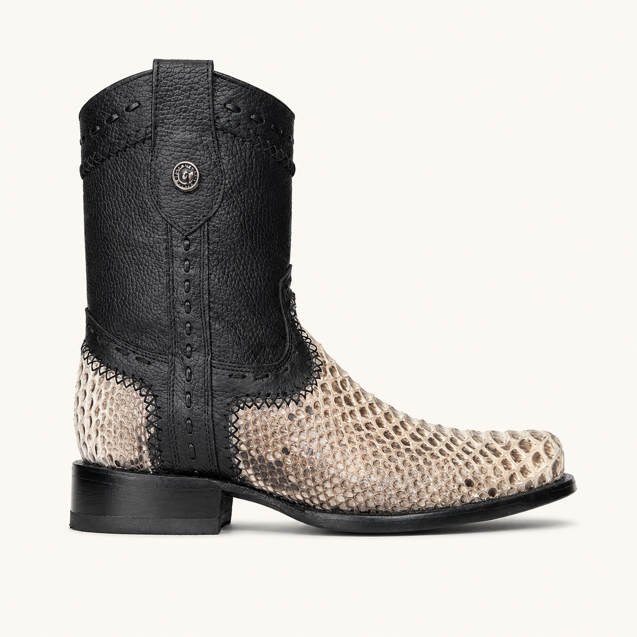 Bota Pitón Natural Negra Cascabel — Cabrera