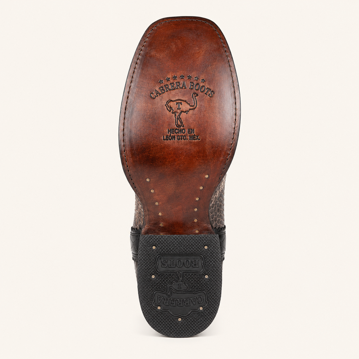 Bota Pitón Natural Negra Cascabel — Cabrera