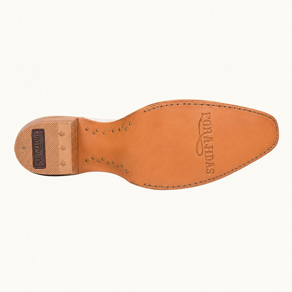 Bota Alta Blanca Bordada Paloma — Forajidas