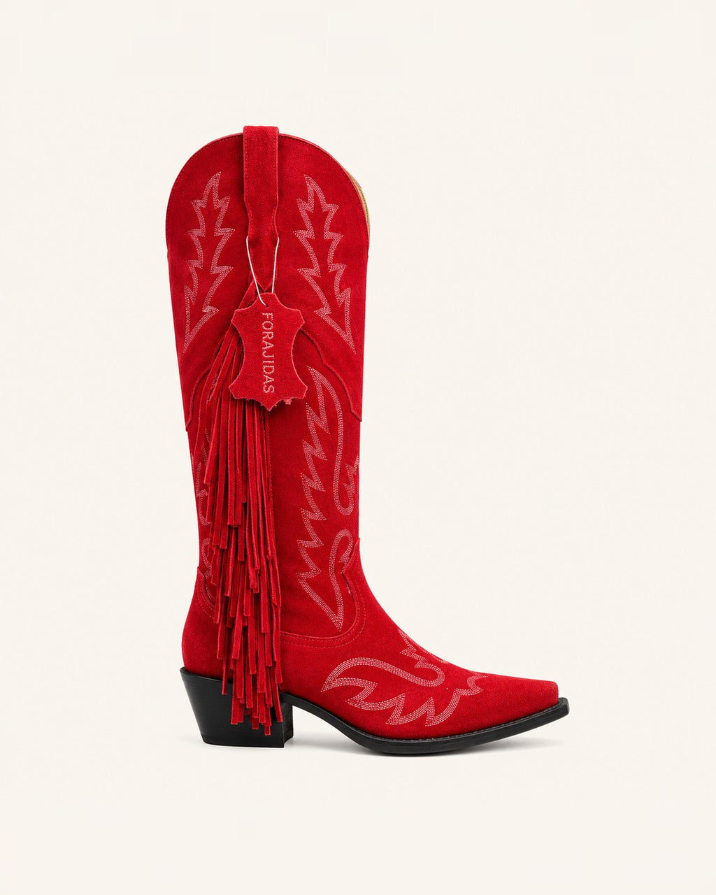 La Fuego en Gamuza Roja con Flecos