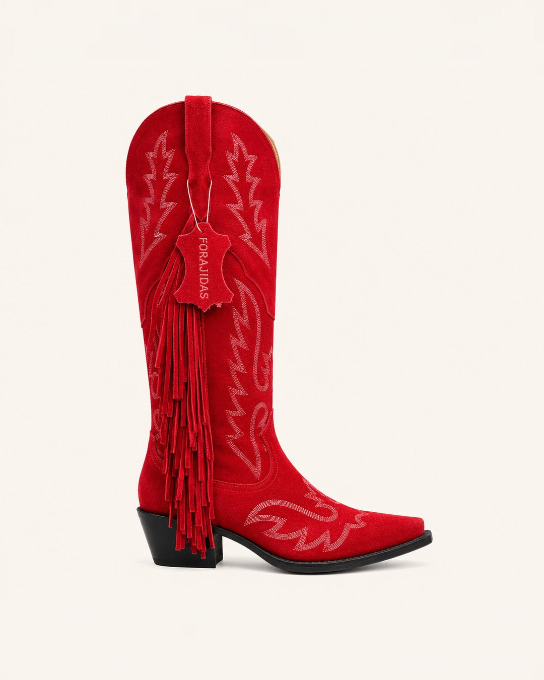 La Fuego en Gamuza Roja con Flecos