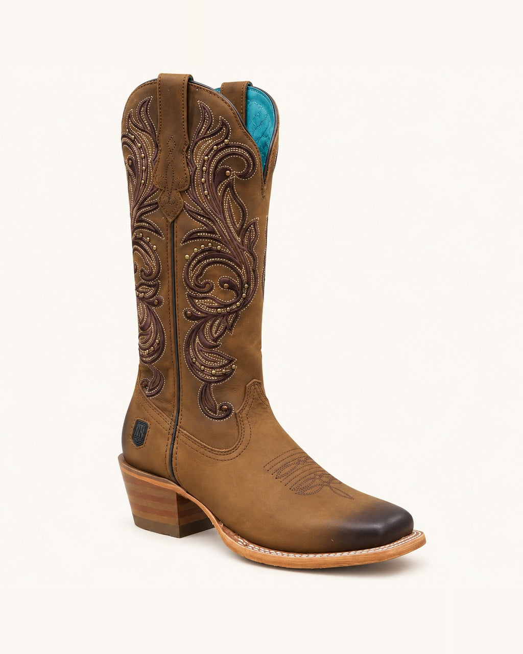 La Elizabeta en Miel con Bordado Vino y Remaches