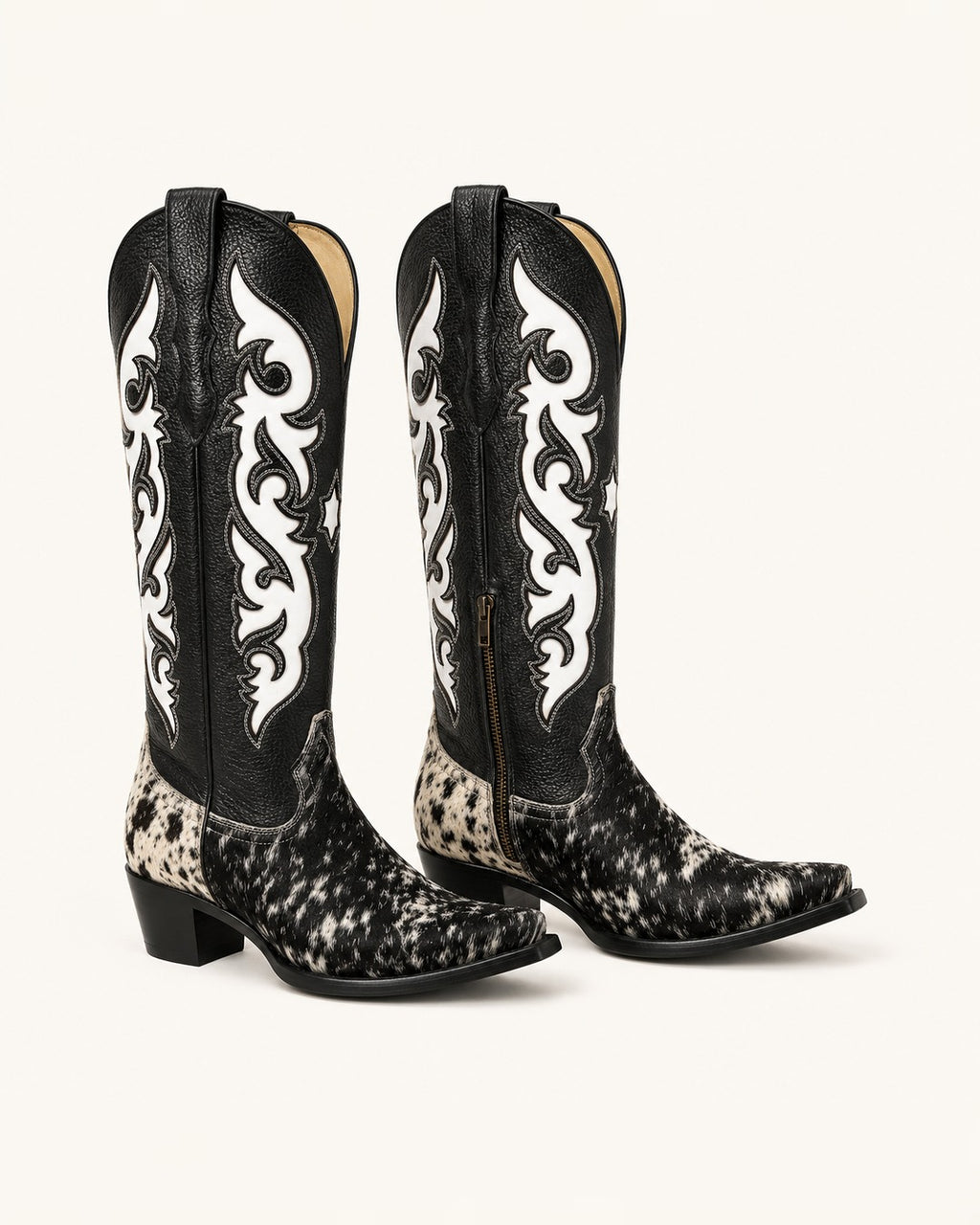 La Pinta in Hair-On Cowhide with White Overlay