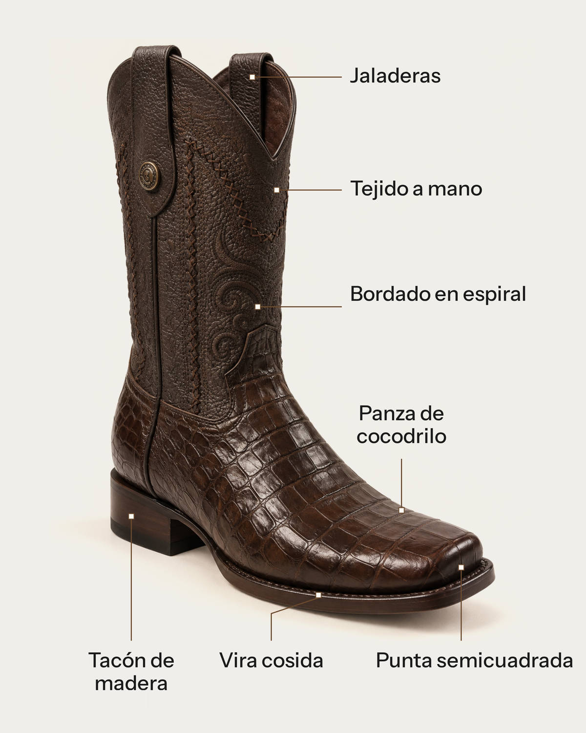 La Cacique en Piel de Cocodrilo Tabaco