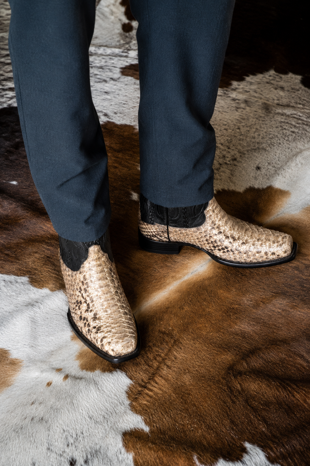 Bota Pitón Natural Hueso Coralillo — Cabrera
